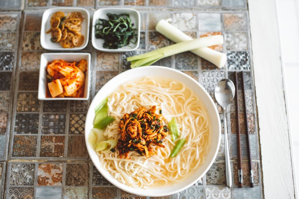 Korean radish kimchi as a side dish