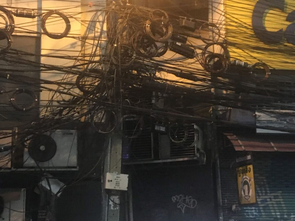 Discover tangled cables in Bangkok, Thailand