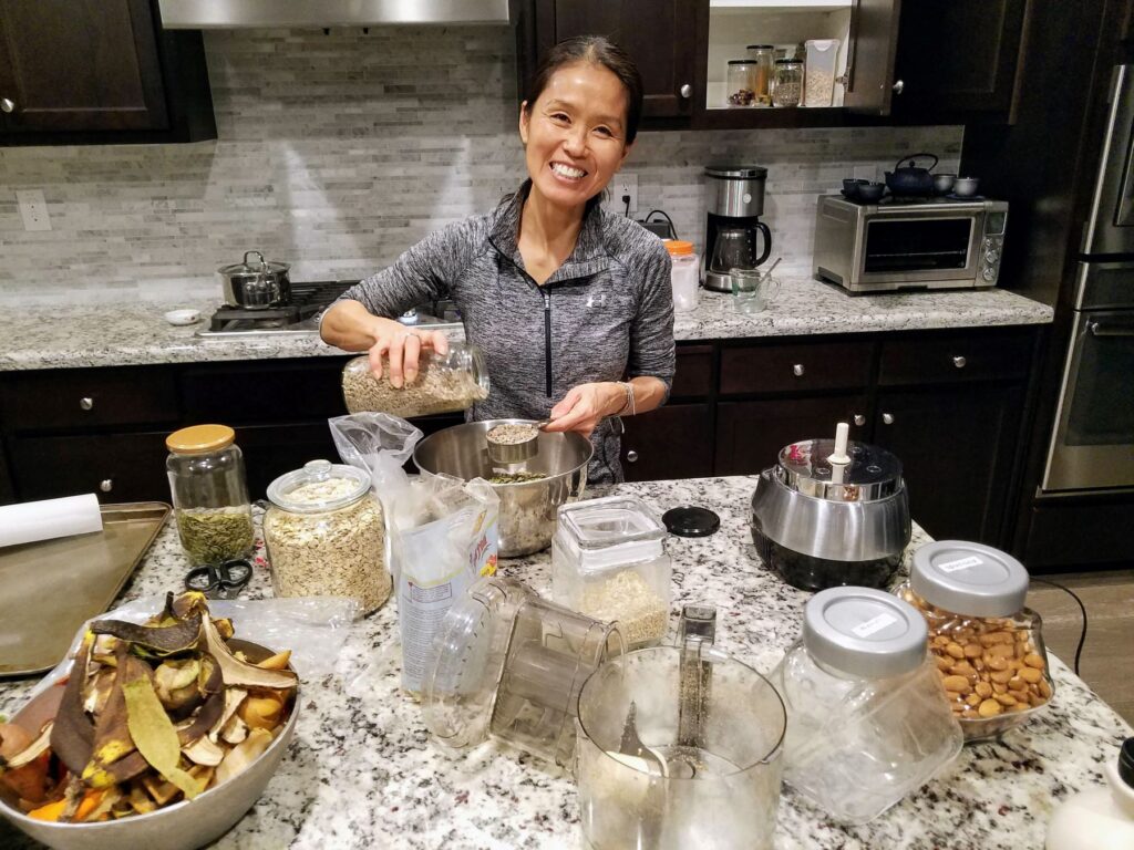 Making homemade granola