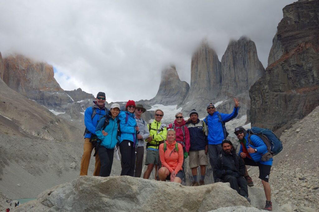 Staying healthy with exercise by hiking Patagonia