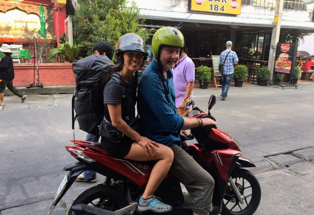 Riding a motorbike in Chiang Rai, Thailand