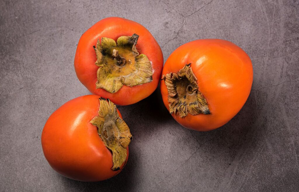 Delicious astringent Persimmon fruits