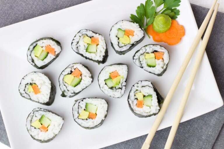 vegan recipe for Korean Kimbap Rolls