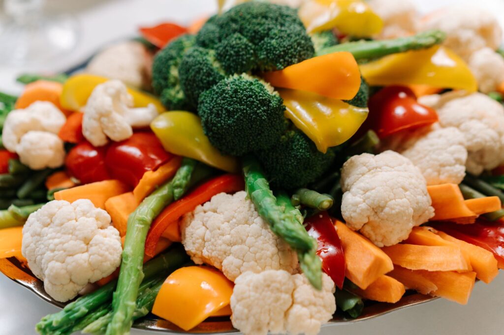 Colorful vegetables in Korean Vegan Japchae