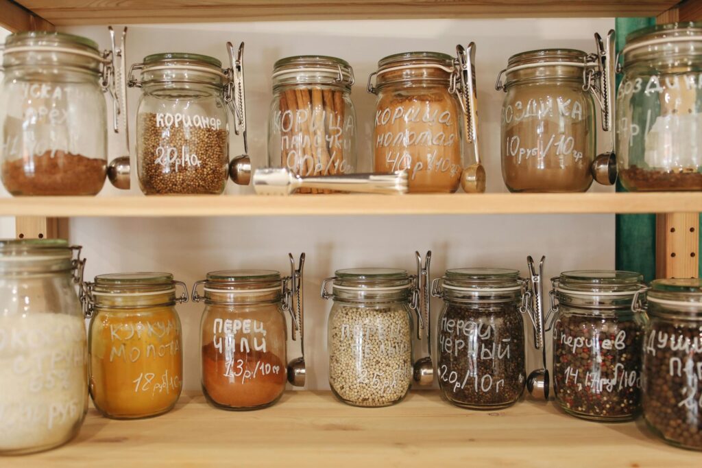 Organizing Your pantry by using containers and labeling