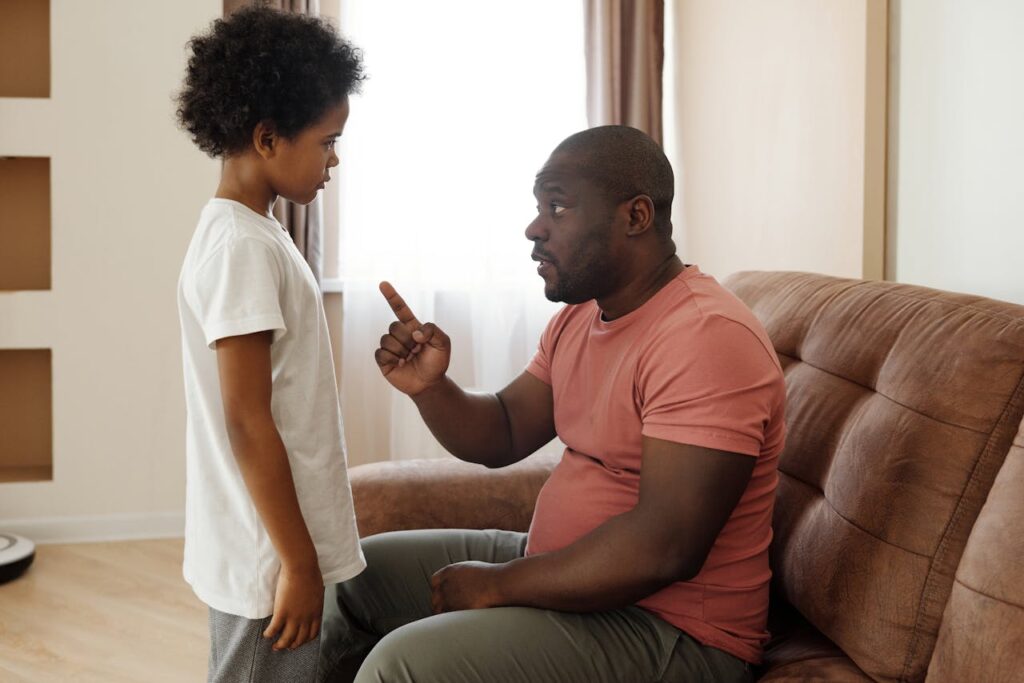 Consistency in disciplining a child