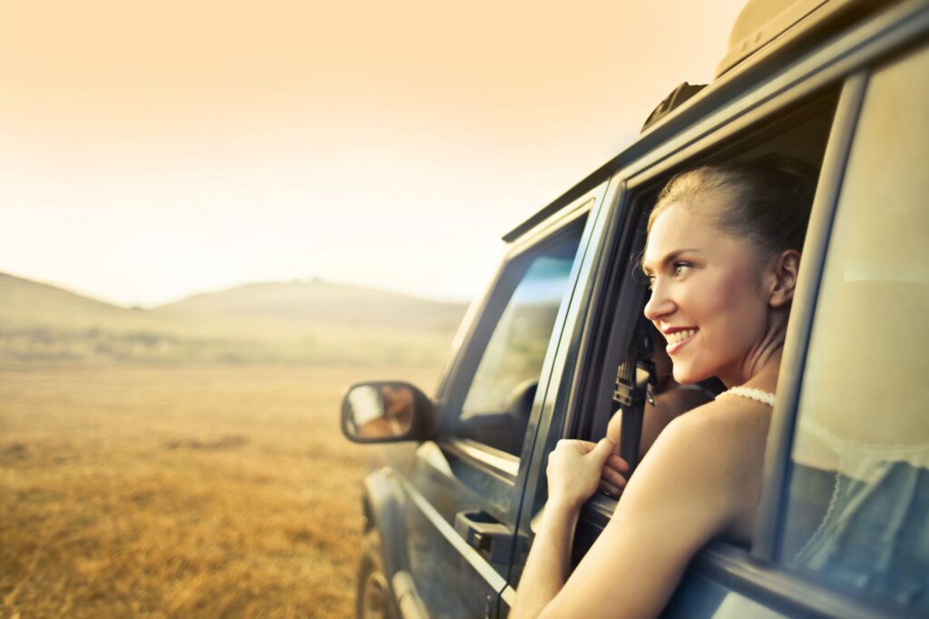 Woman getting fresh air