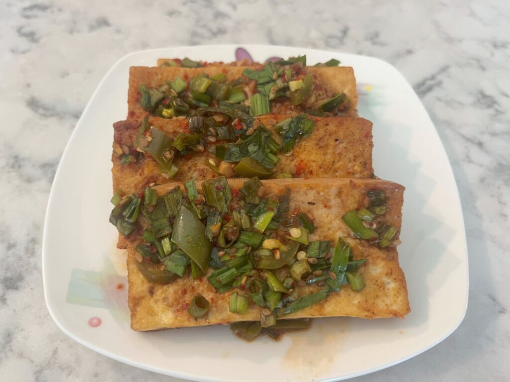 soy sauce-glazed tofu