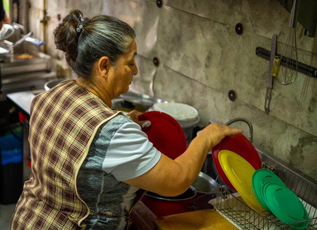 Handwashing dishes