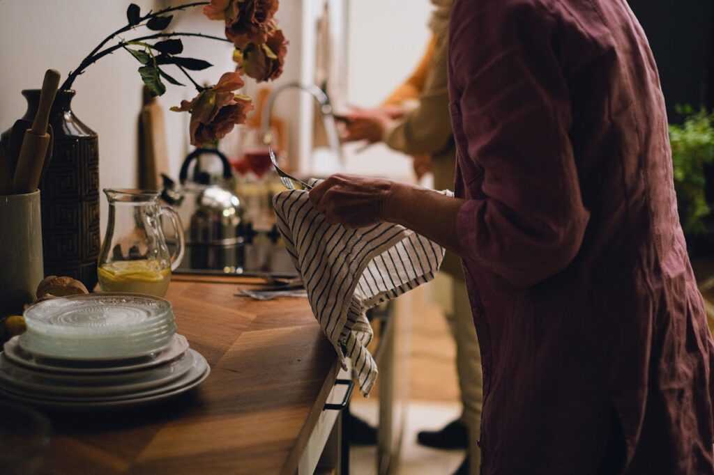 Drying the dishes