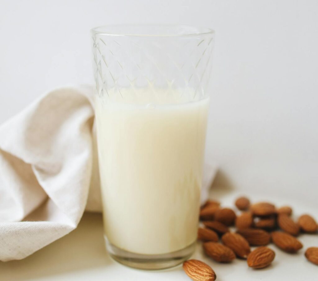 Almond milk for healthy plant smoothies