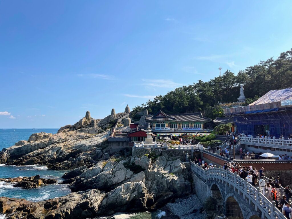 Exploring the temple in Busan