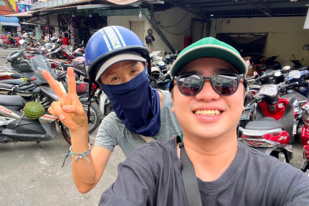 Riding on a motorbike while solo traveling