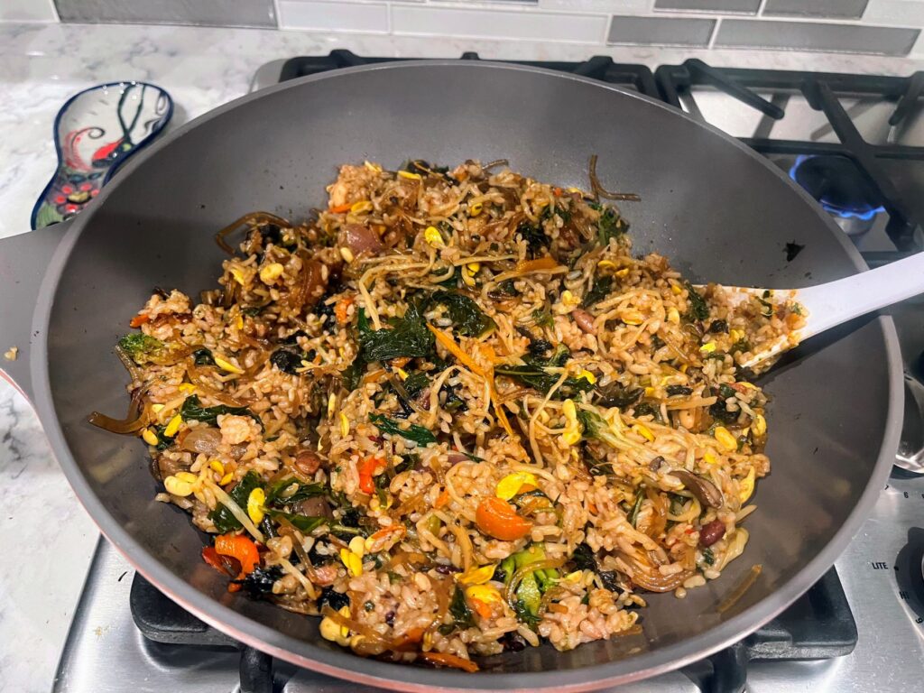 Easy Fried rice with leftover vegetables and rice