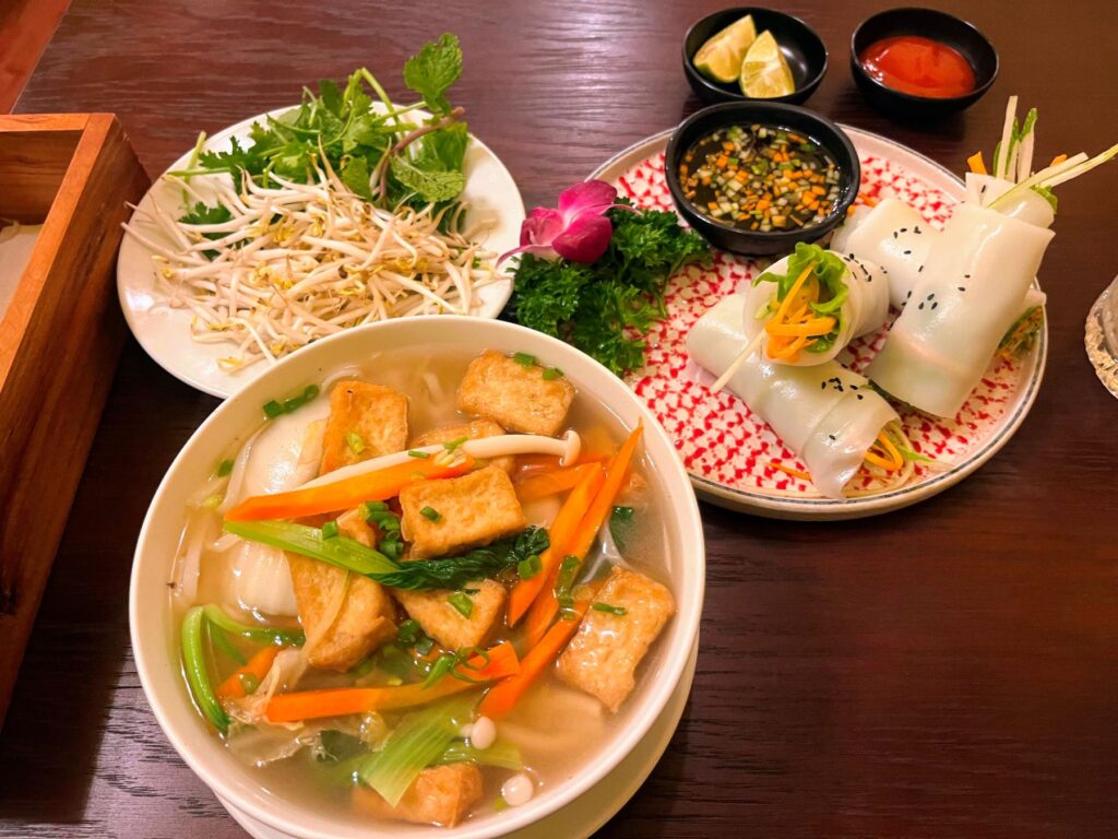 Pho and Spring rolls in Vietnam