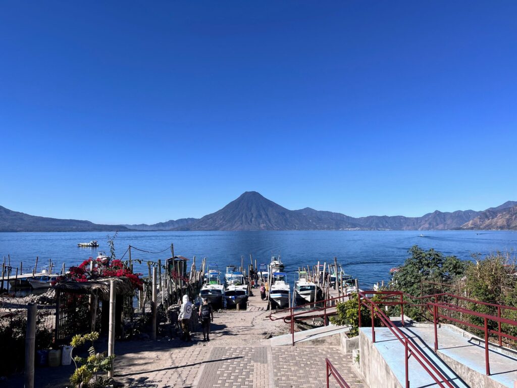 Getting around Lake Atitlan on a speedboat